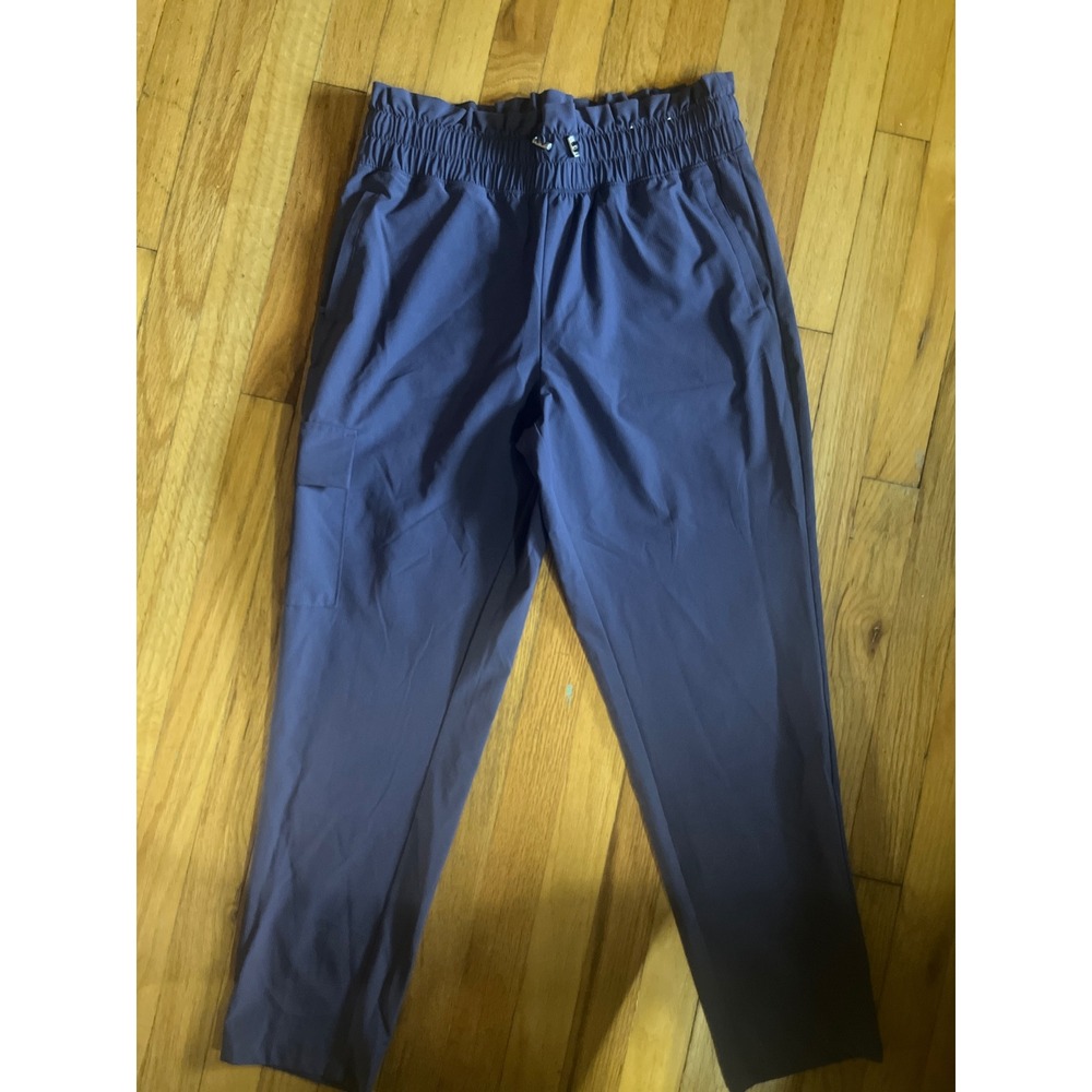 FIX Women Dark Purple High Rise Cargo Jogger Pants Size M Sustainable Stretch